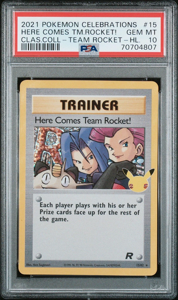 2021 Pokemon Celebrations Classic Collection 15 Here Comes Tm.rocket! PSA 10
