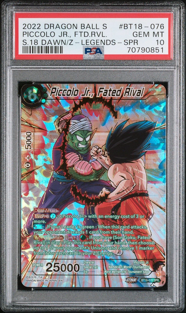 2022 Dragon Ball Super Card Game Series 18 Dawn Of The Z-legends Bt18-076 Piccolo Jr, Ftd Rival PSA 10