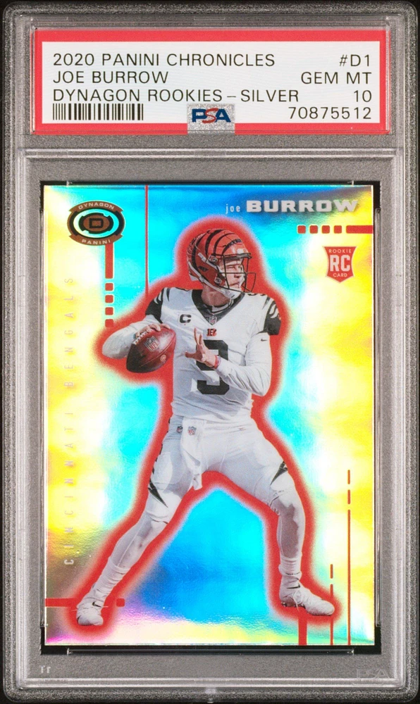 2020 Panini Chronicles Dynagon Rookies D1 Joe Burrow Silver PSA