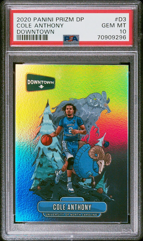 2020 Panini Prizm Draft Picks Downtown D3 Cole Anthony PSA 10