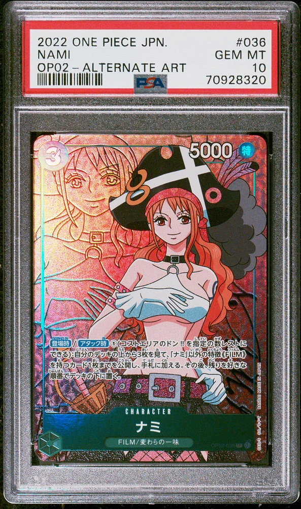 2022 One Piece Japanese Op02-paramount War 036 Nami Alternate Art PSA 10