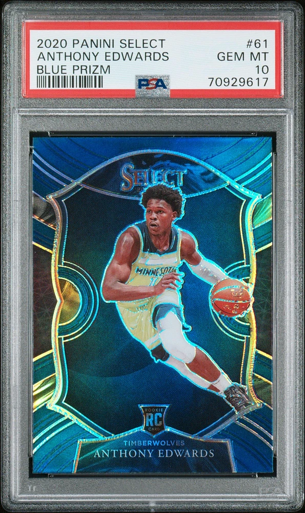 Panini Select Anthony Edwards Blue Prizm PSA