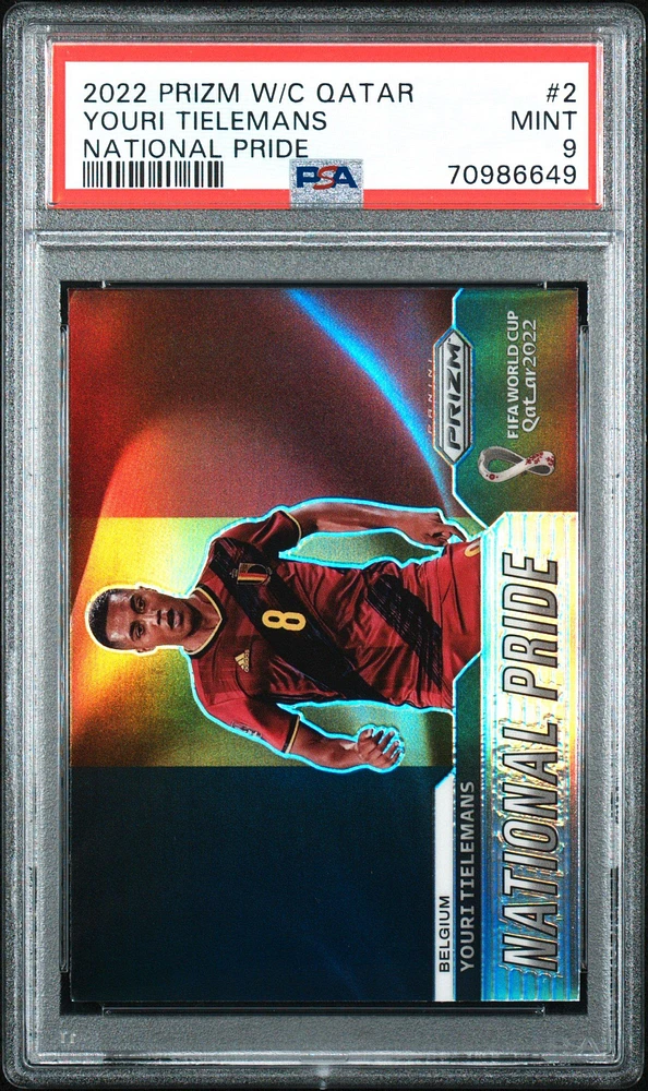 2022 Panini Prizm World Cup Qatar National Pride 2 Youri Tielemans PSA 9