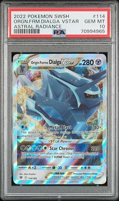 2022 Pokemon Sword & Shield Astral Radiance Orgn.frm.dialga Vstar PSA 10