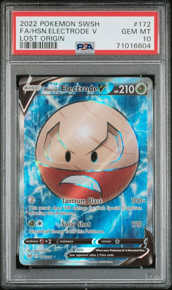 2022 Pokemon Sword & Shield Lost Origin 172 Fa/hsn.electrode V PSA 10