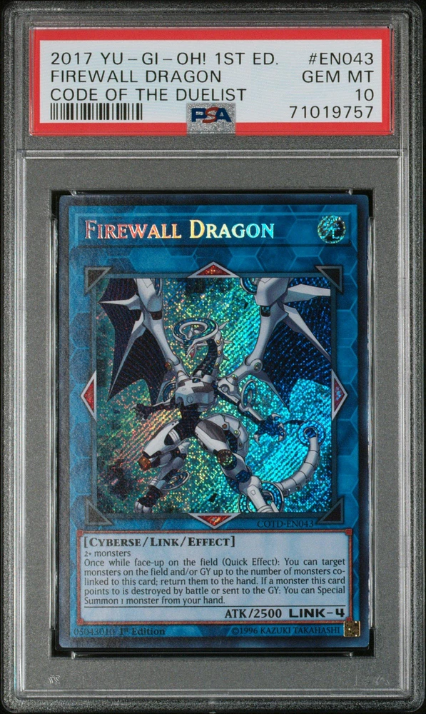 2017 Yu-gi-oh! Cotd-code Of The Duelist En043 Firewall Dragon 1st Edition PSA 10