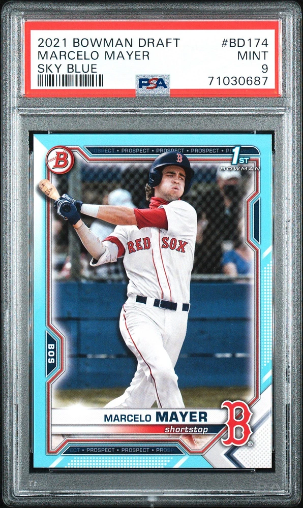2021 Bowman Draft Bd174 Marcelo Mayer Sky Blue PSA 9