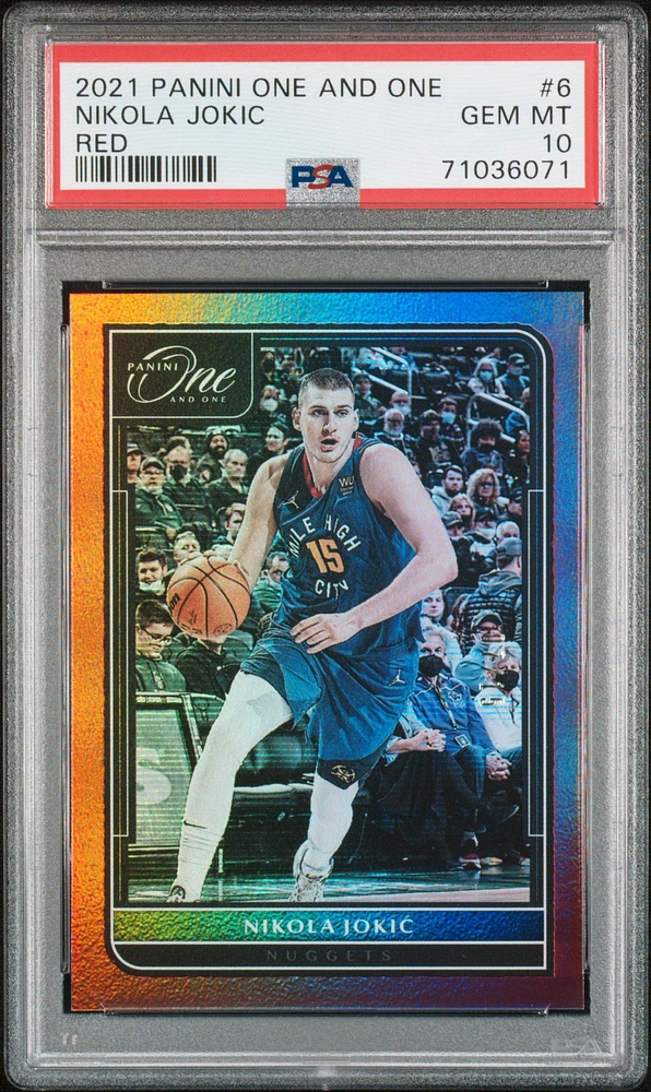 2021 Panini One And One 6 Nikola Jokic Red PSA 10