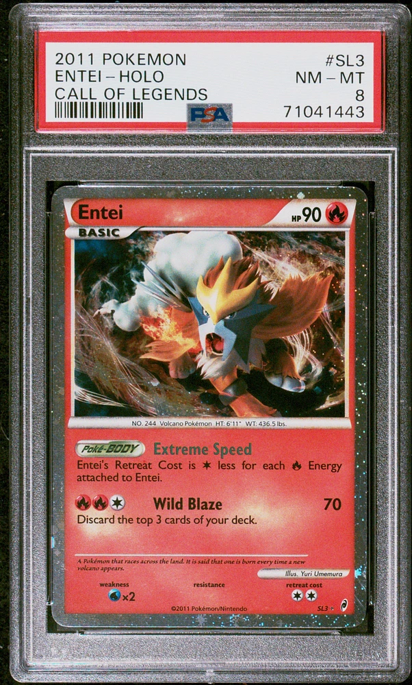 2011 Pokemon Call Of Legends Sl3 Entei-holo PSA 8