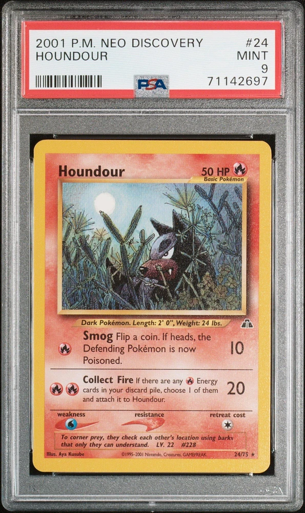 2001 Pokemon Neo Discovery 24 Houndour PSA 9