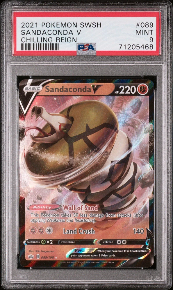 2021 Pokemon Sword & Shield Chilling Reign 089 Sandaconda V PSA 9