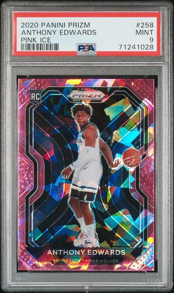2020 Panini Prizm 258 Anthony Edwards Pink Ice PSA
