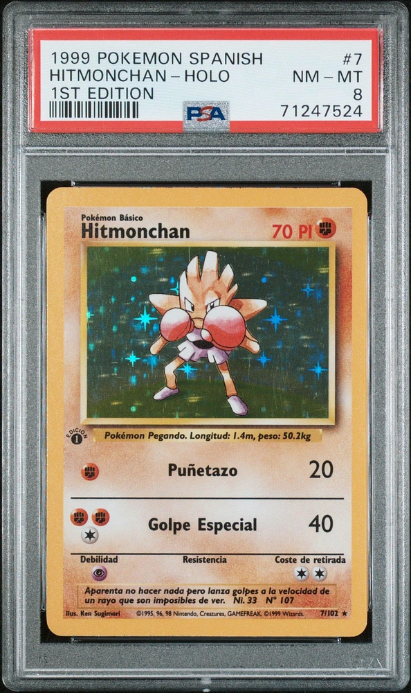 1999 Pokemon Spanish 7 Hitmonchan-holo 1st Edition PSA