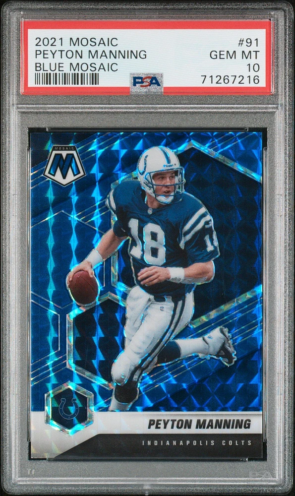 Panini Mosaic Peyton Manning Blue Mosaic PSA 10