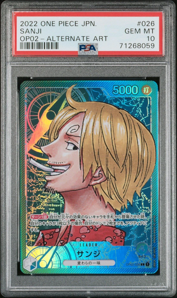 2022 One Piece Japanese Paramount War 026 Sanji Alternate Art PSA 10