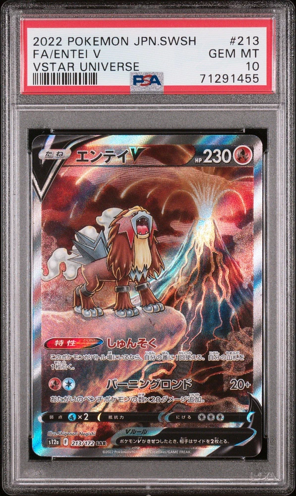 2022 Pokemon Japanese Sword & Shield Vstar Universe 213 Fa/entei V PSA 10