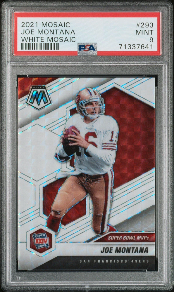 2021 Panini Mosaic 293 Joe Montana White Mosaic PSA 9