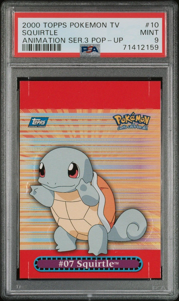 2000 Topps Pokemon Tv Animation Series 3 Pop-up 10 Squirtle PSA 9