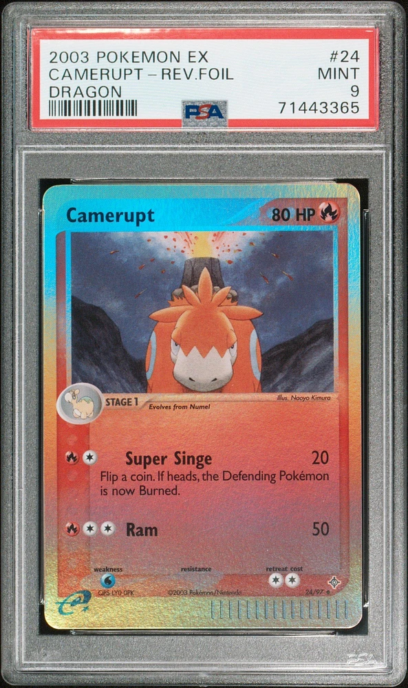 2003 Pokemon Ex Dragon 24 Camerupt-reverse Foil PSA 9