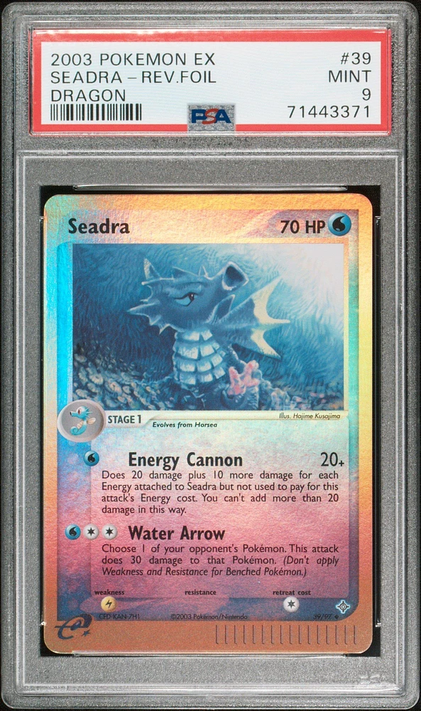 2003 Pokemon Ex Dragon 39 Seadra-reverse Foil PSA 9