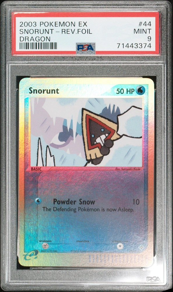 2003 Pokemon Ex Dragon 44 Snorunt-reverse Foil PSA 9