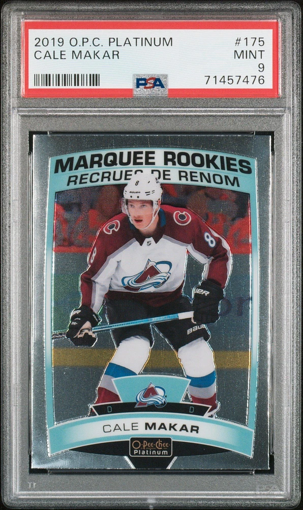 2019 O-pee-chee Platinum 175 Cale Makar PSA 9