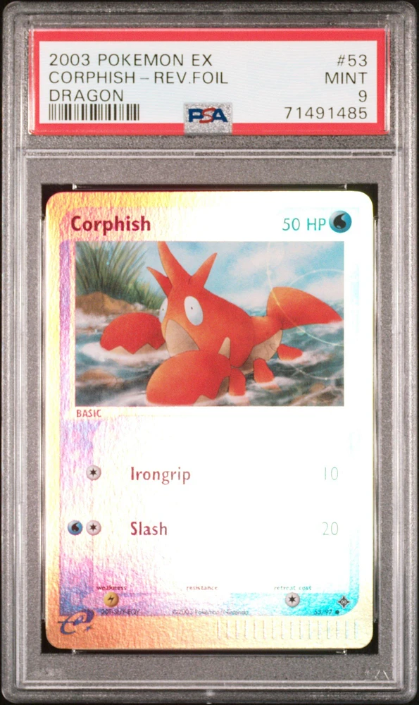 2003 Pokemon Ex Dragon Corphish-reverse Foil PSA 9
