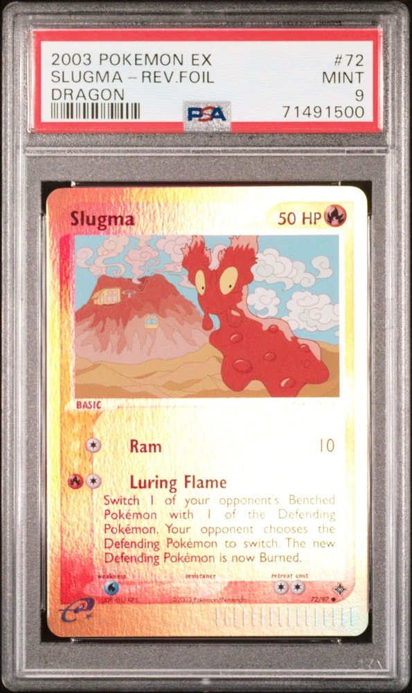 2003 Pokemon Ex Dragon 72 Slugma-reverse Foil PSA 9