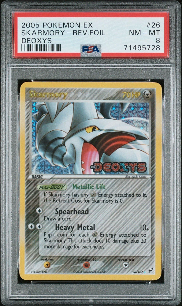 2005 Pokemon Ex Deoxys 26 Skarmory-reverse Foil PSA 8