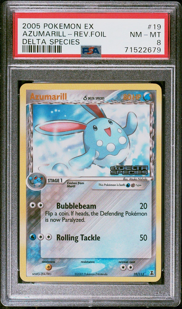 2005 Pokemon Ex Delta Species 19 Azumarill-reverse Foil PSA