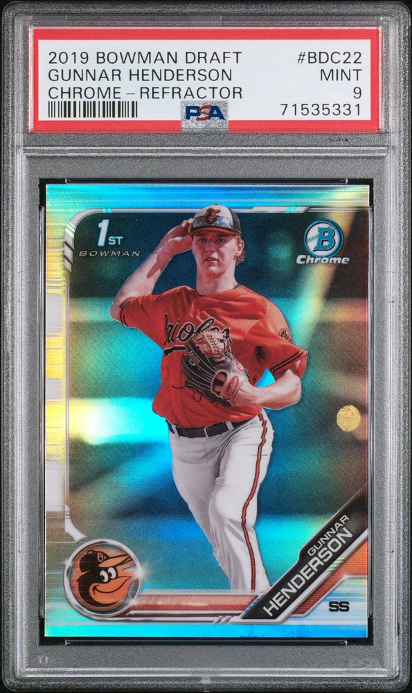 2019 Bowman Draft Bdc22 Gunnar Henderson Chrome-refractor PSA 9