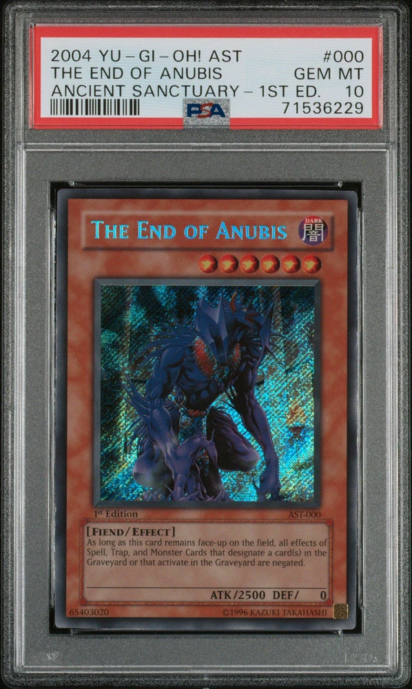 2004 Yu-gi-oh! Ast-ancient Sanctuary 000 The End Of Anubis 1st Edition PSA 10