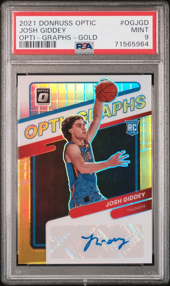 2021 Panini Donruss Optic Opti-graphs Ogjgd Josh Giddey PSA 9