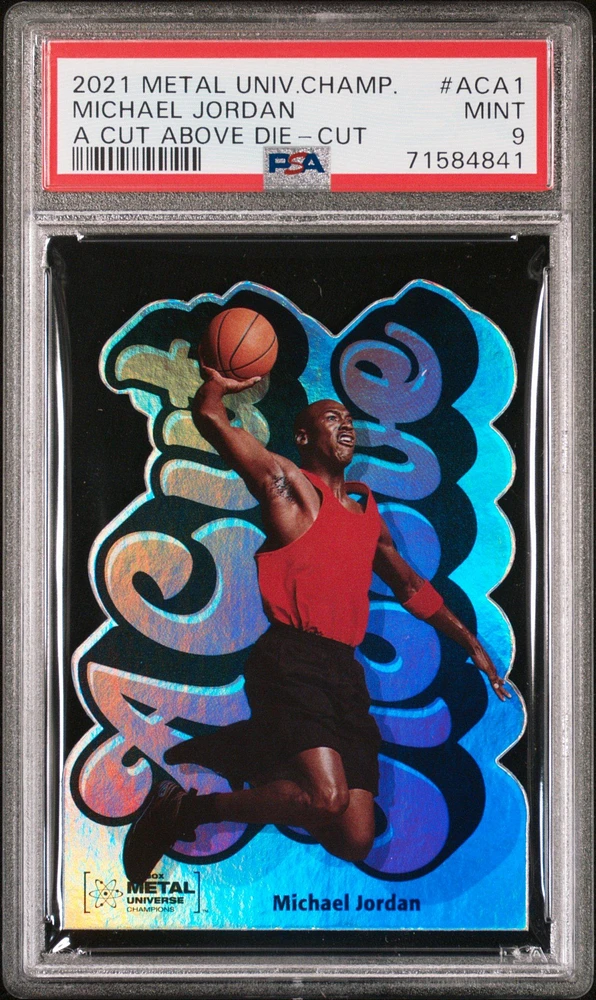 2021 Skybox Metal Universe Champions A Cut Above Die-cut Aca1 Michael Jordan PSA 9