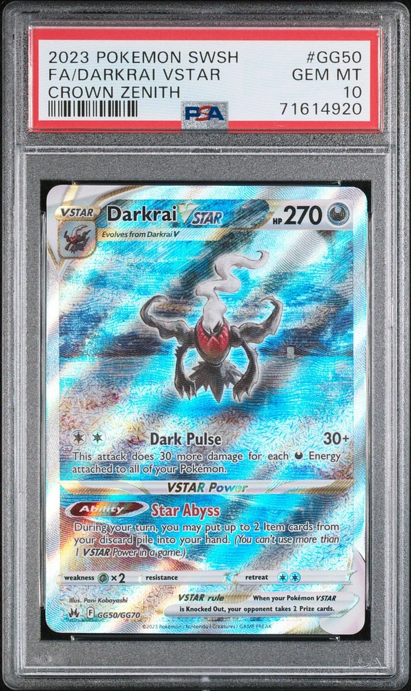 2023 Pokemon Sword And Shield Crown Zenith Gg50 Fa/darkrai Vstar PSA