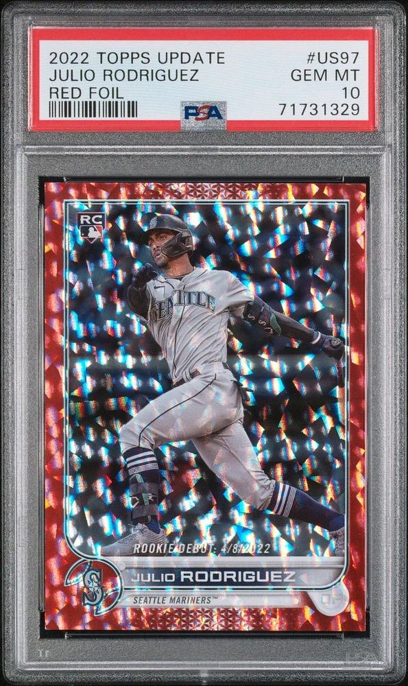 2022 Topps Update Us97 Julio Rodriguez Red Foil PSA 10