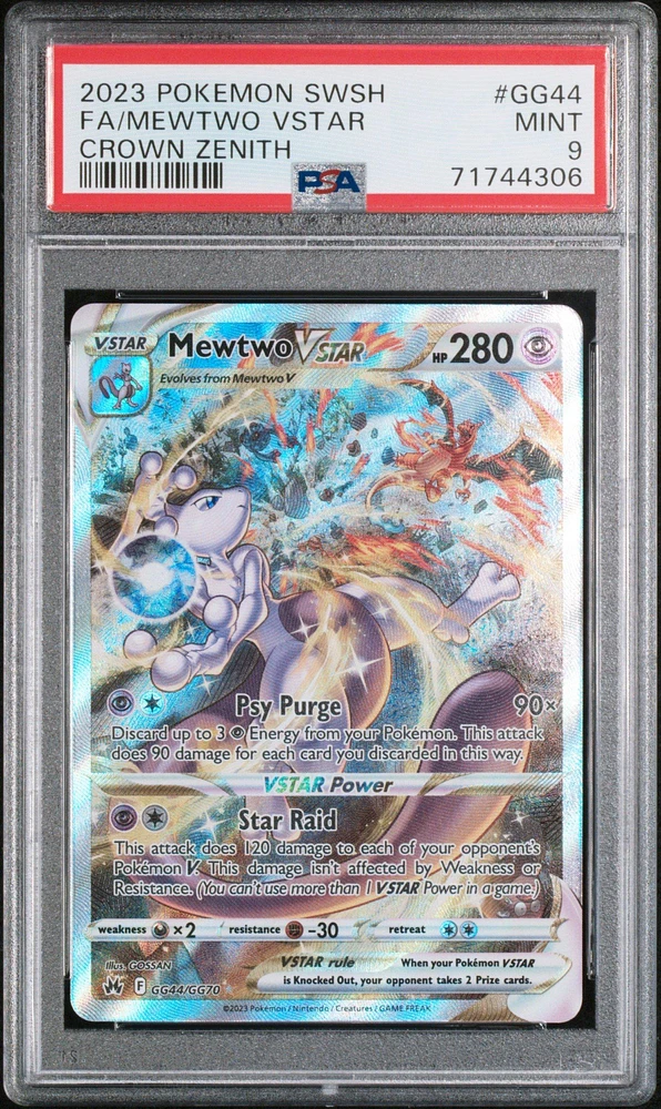 2023 Pokemon Sword And Shield Crown Zenith Gg44 Fa/mewtwo Vstar PSA