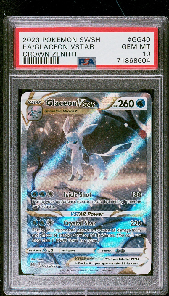 2023 Pokemon Sword And Shield Crown Zenith Gg40 Fa/glaceon Vstar PSA