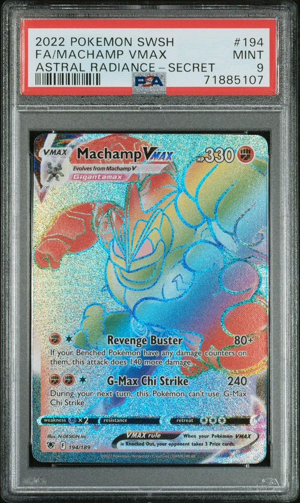 2022 Pokemon Sword & Shield Astral Radiance 194 Fa/machamp Vmax PSA 9