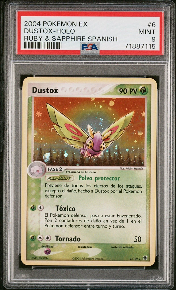 2004 Pokemon Spanish Ex Ruby & Sapphire 6 Dustox-holo PSA 9