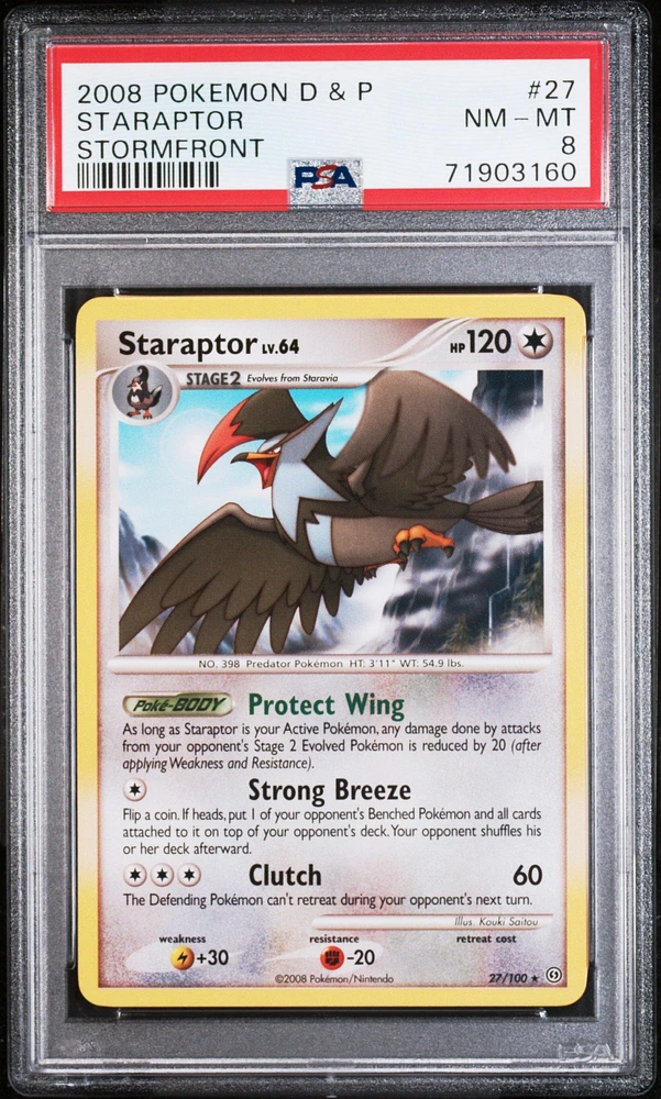2008 Pokemon Diamond & Pearl Stormfront 27 Staraptor PSA 8