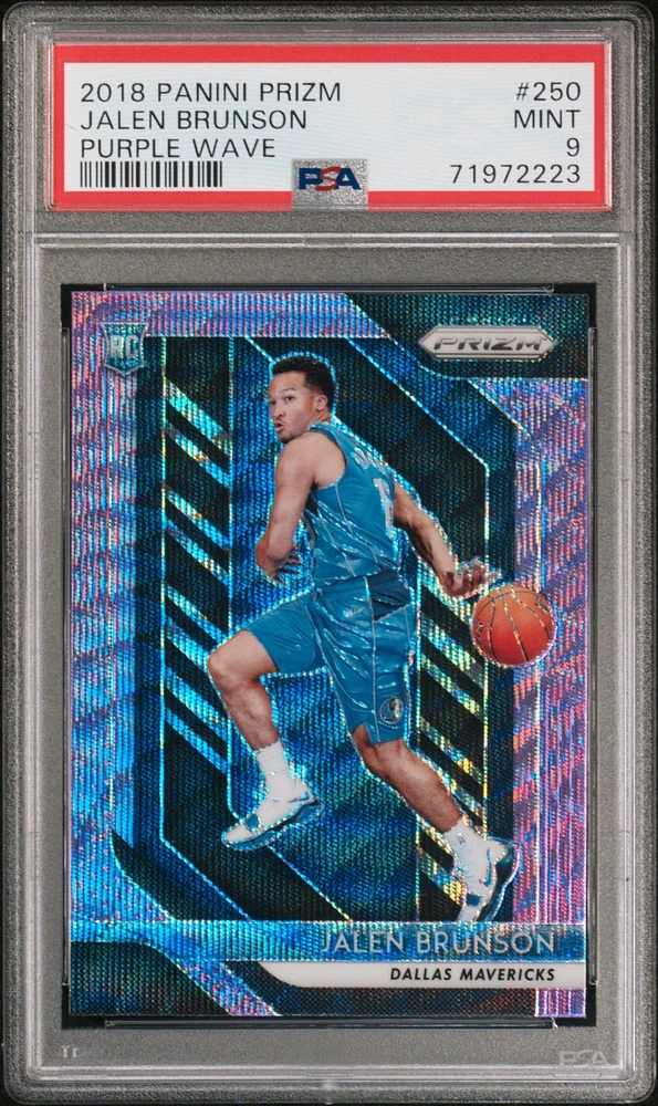 2018 Panini Prizm 250 Jalen Brunson Purple Wave PSA 9