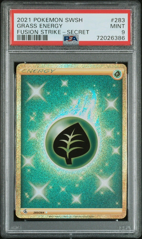 2021 Pokemon Sword & Shield Fusion Strike 283 Grass Energy Secret PSA 9
