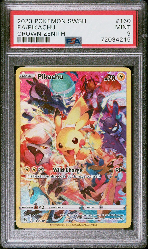 2023 Pokemon Sword And Shield Crown Zenith 160 Fa/pikachu PSA
