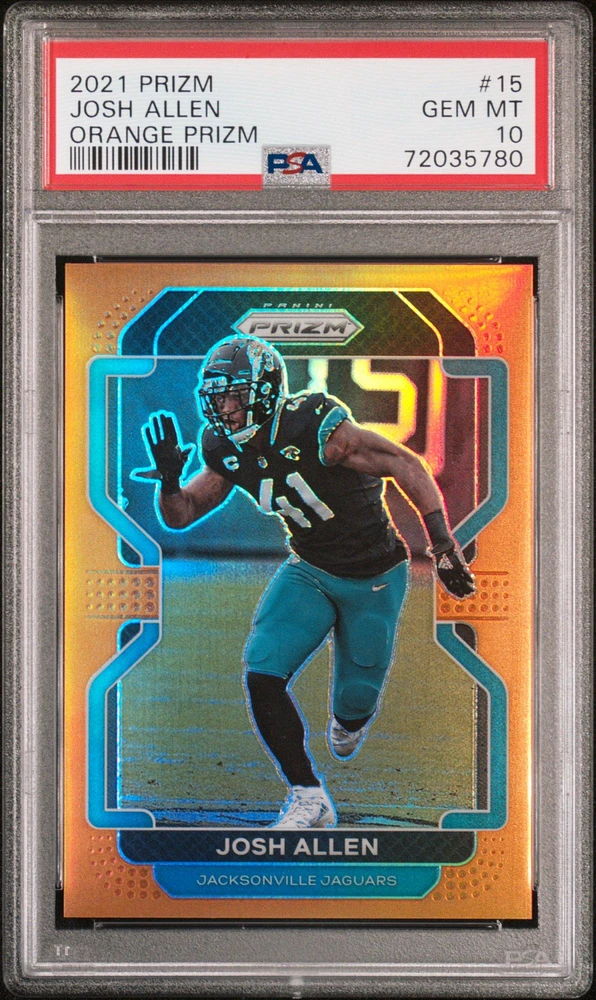 2021 Panini Prizm 15 Josh Allen Orange Prizm PSA 10
