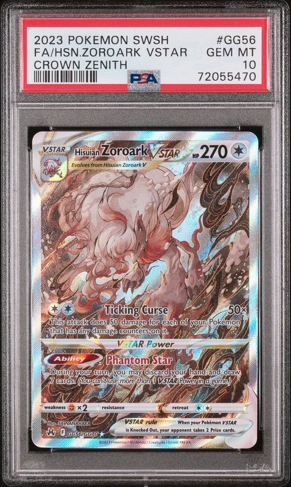 2023 Pokemon Sword And Shield Crown Zenith Gg56 Fa/hsn.zoroark Vstar PSA