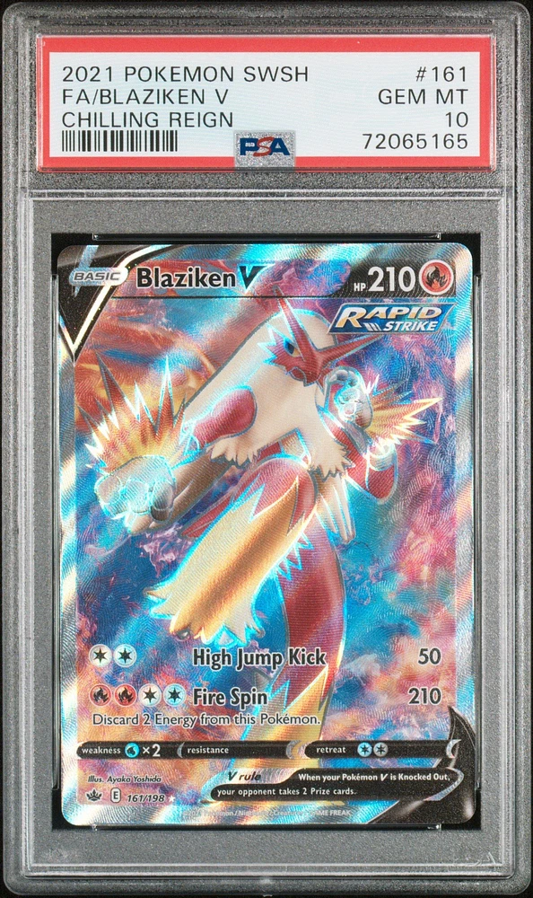 2021 Pokemon Sword & Shield Chilling Reign 161 Fa/blaziken V PSA 10