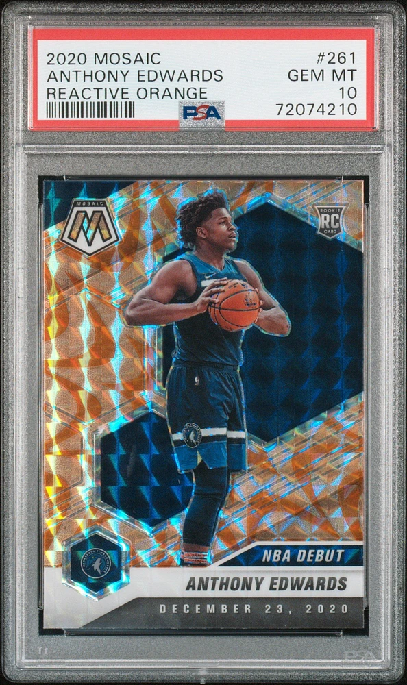 2020 Panini Mosaic 261 Anthony Edwards Reactive PSA 10
