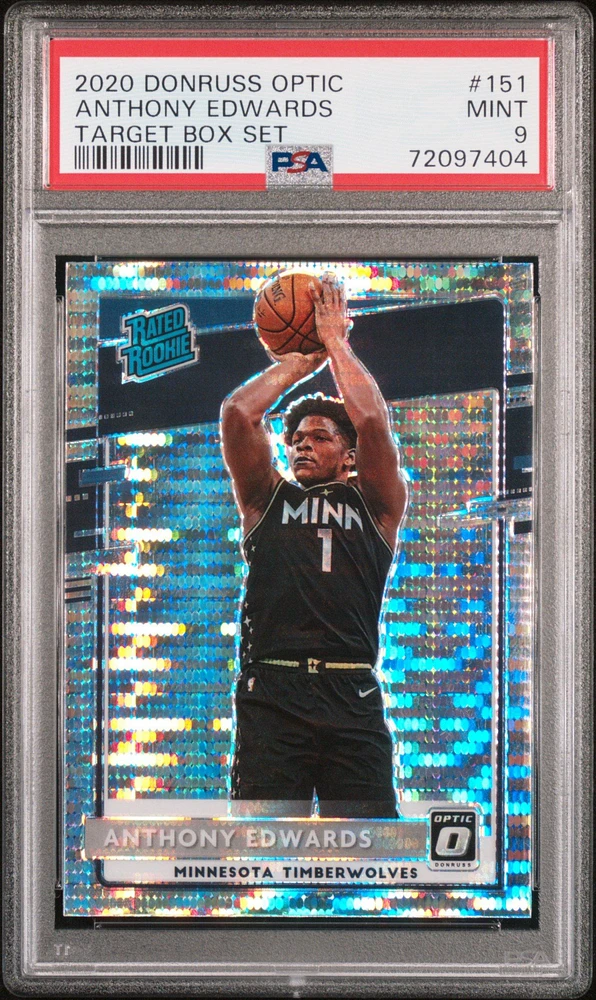 2020 Panini Donruss Optic 151 Anthony Edwards Target Box Set PSA 9