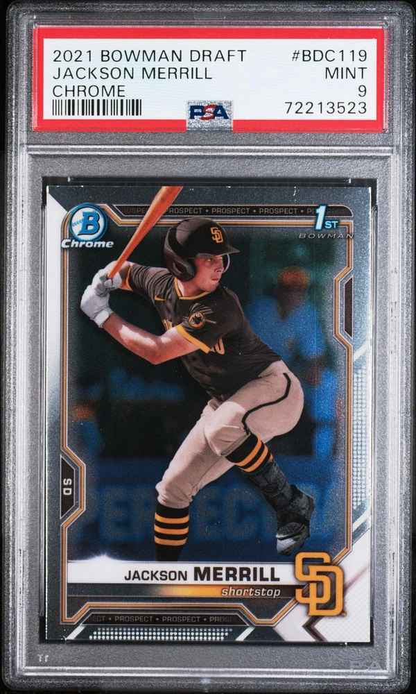 2021 Bowman Draft Bdc119 Jackson Merrill Chrome PSA 9